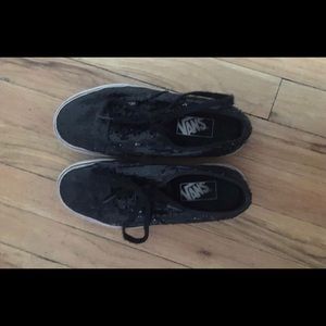 Black Sequin Vans